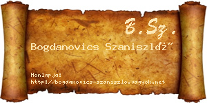 Bogdanovics Szaniszló névjegykártya